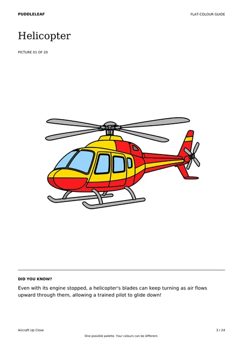 Helicopter matching colour guide page