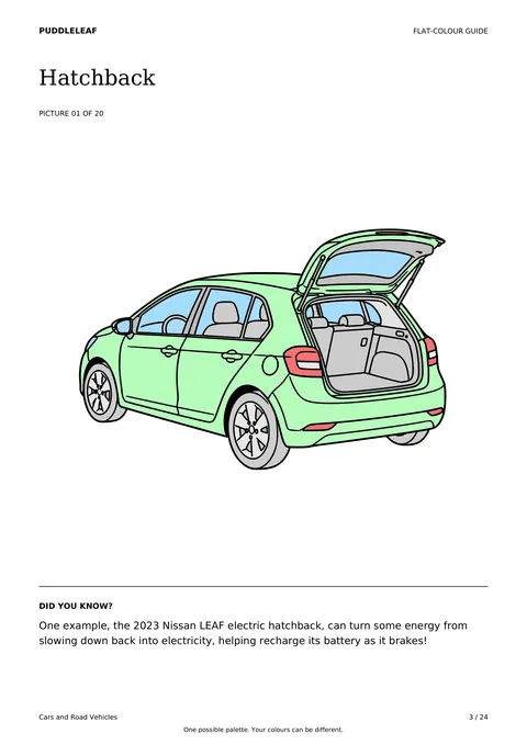 Hatchback matching colour guide page