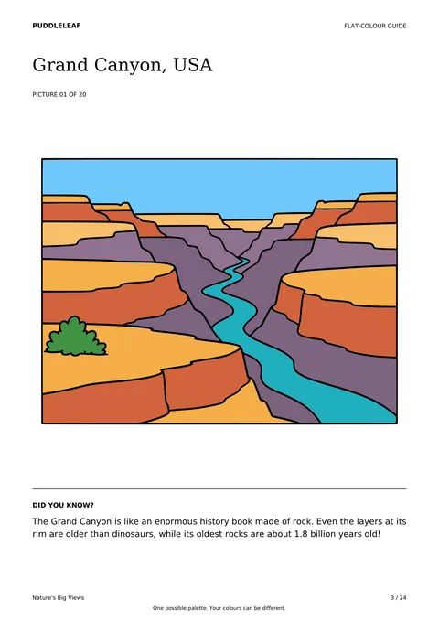 Grand Canyon matching colour guide page