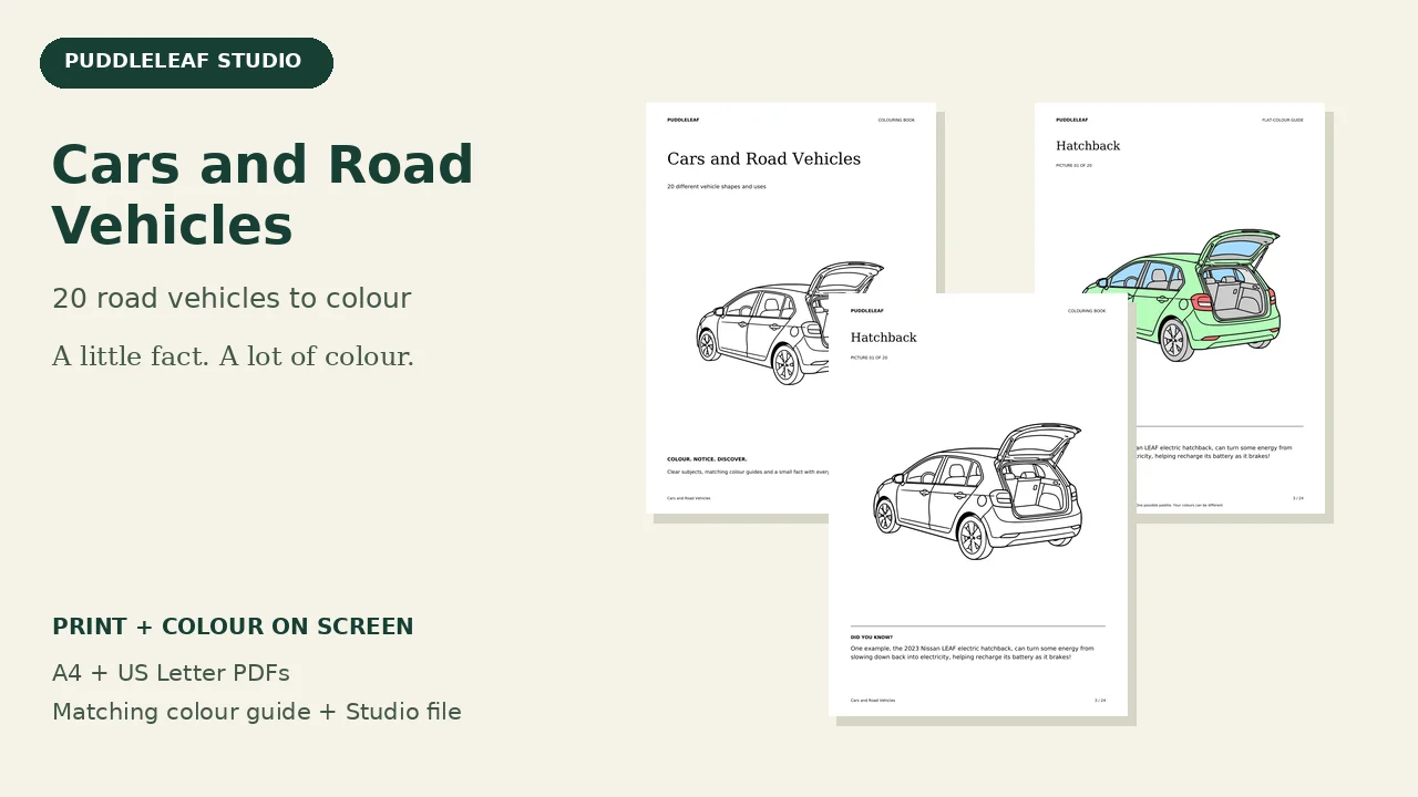 Cars and Road Vehicles: actual book artwork and page previews