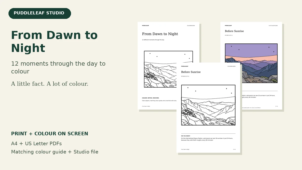 From Dawn to Night: actual book artwork and page previews