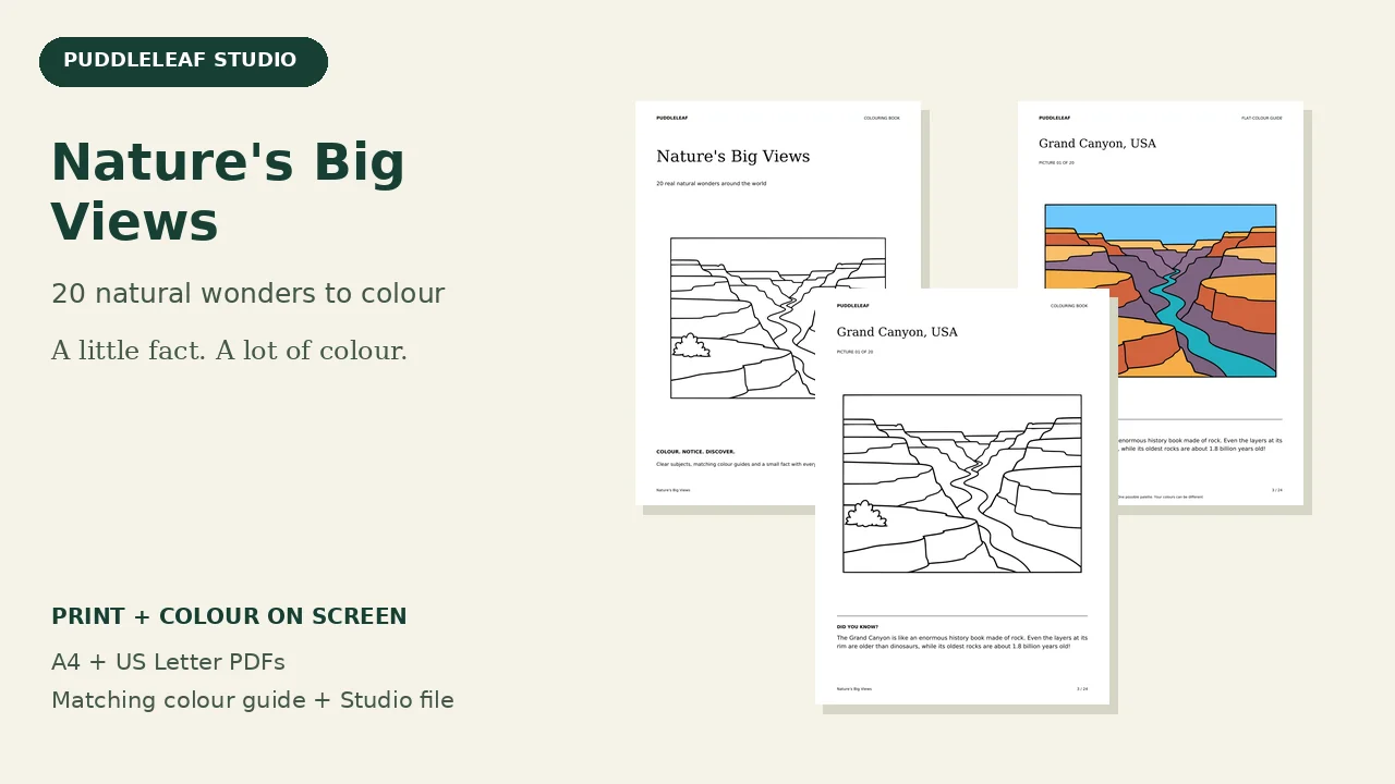 Nature's Big Views: actual book artwork and page previews